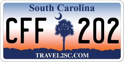 SC license plate CFF202