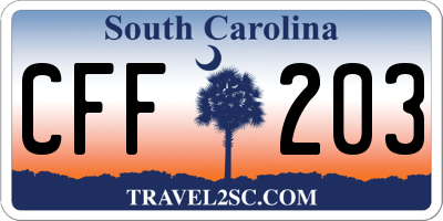 SC license plate CFF203