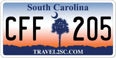 SC license plate CFF205