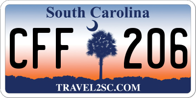 SC license plate CFF206