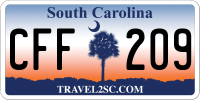 SC license plate CFF209