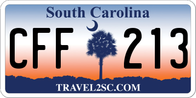 SC license plate CFF213