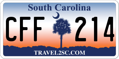 SC license plate CFF214