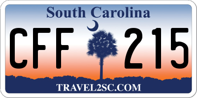 SC license plate CFF215
