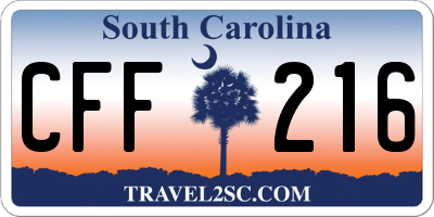 SC license plate CFF216