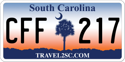 SC license plate CFF217
