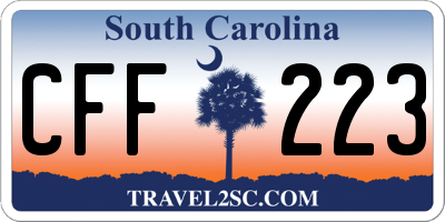 SC license plate CFF223