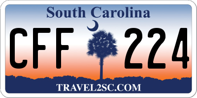 SC license plate CFF224