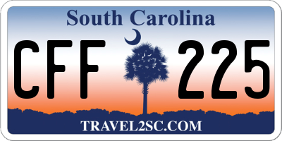 SC license plate CFF225