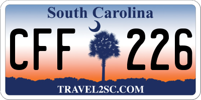 SC license plate CFF226