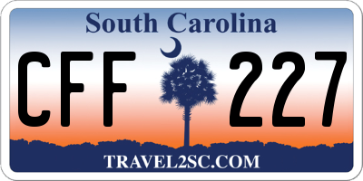 SC license plate CFF227