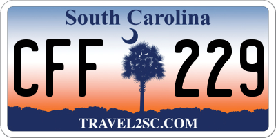 SC license plate CFF229