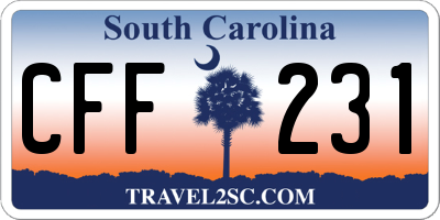 SC license plate CFF231