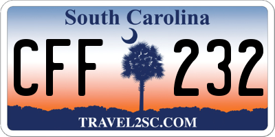 SC license plate CFF232