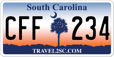 SC license plate CFF234
