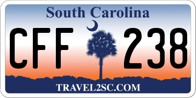 SC license plate CFF238