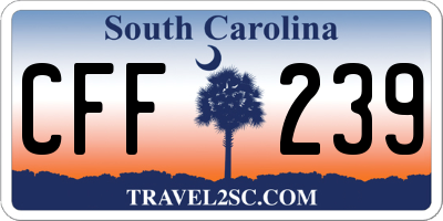 SC license plate CFF239