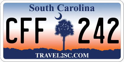 SC license plate CFF242