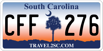 SC license plate CFF276