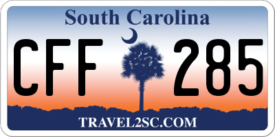 SC license plate CFF285