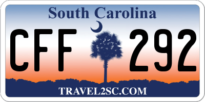 SC license plate CFF292