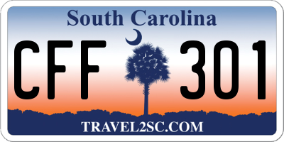 SC license plate CFF301