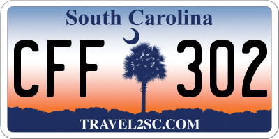 SC license plate CFF302
