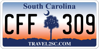 SC license plate CFF309