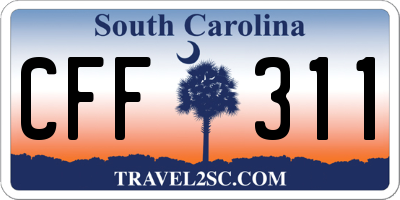 SC license plate CFF311