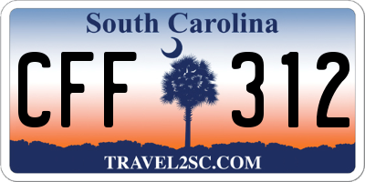 SC license plate CFF312