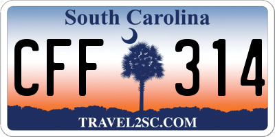 SC license plate CFF314