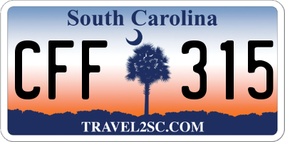 SC license plate CFF315