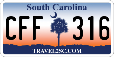 SC license plate CFF316
