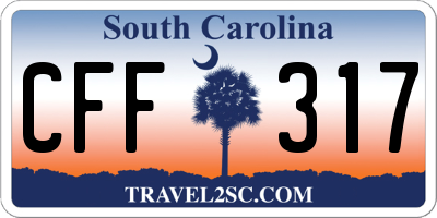 SC license plate CFF317