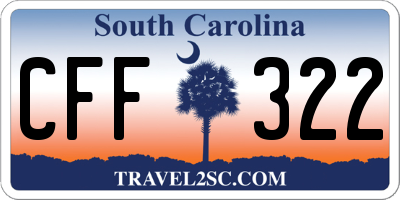 SC license plate CFF322