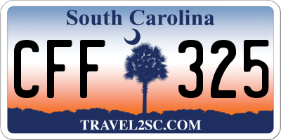SC license plate CFF325