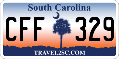 SC license plate CFF329