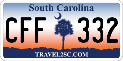 SC license plate CFF332