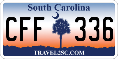 SC license plate CFF336