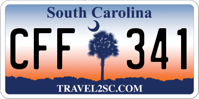 SC license plate CFF341