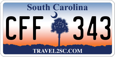 SC license plate CFF343