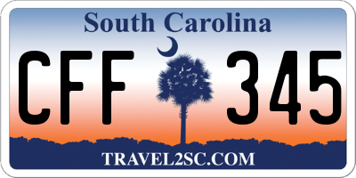 SC license plate CFF345