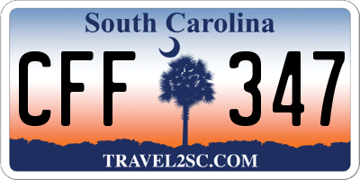 SC license plate CFF347