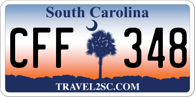SC license plate CFF348