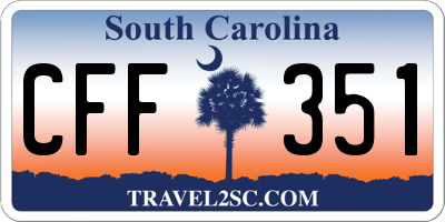 SC license plate CFF351
