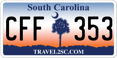 SC license plate CFF353