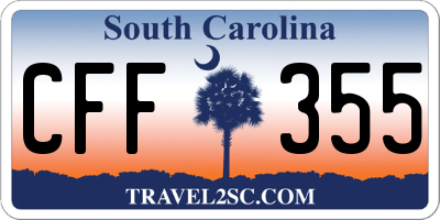 SC license plate CFF355