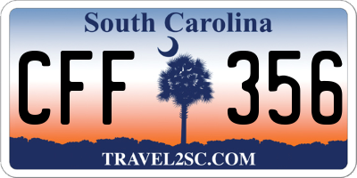 SC license plate CFF356