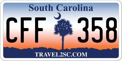 SC license plate CFF358
