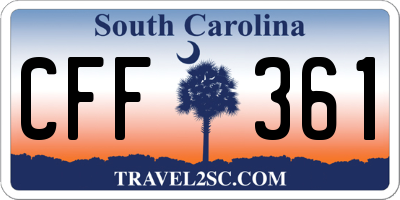 SC license plate CFF361